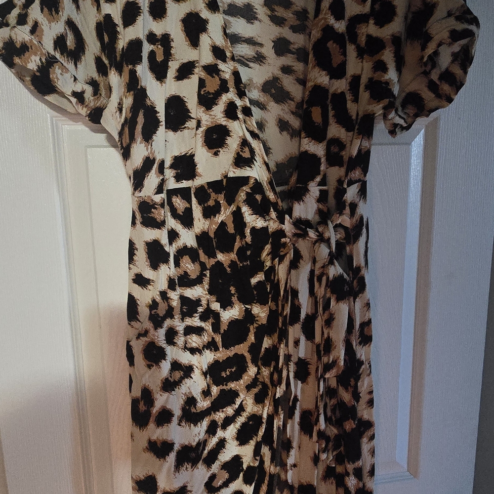 Leopard Print Wrap Dress